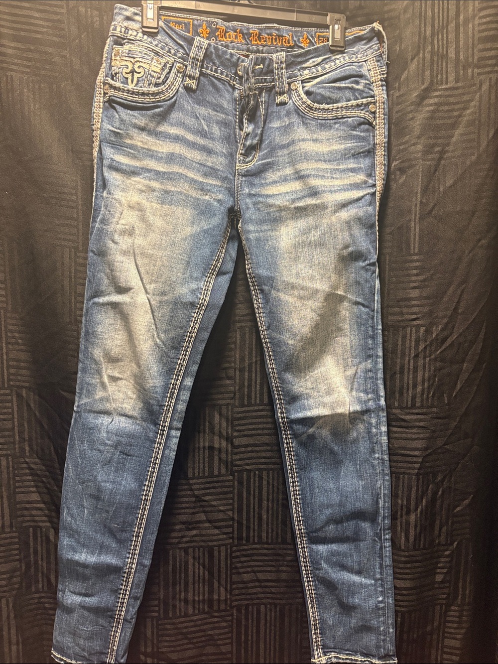 Rock Revival Women's Distressed Medium Blue Skinny Jeans